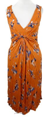 Dámské oranžovo-modré puntíkované midi šaty Boden