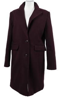 Dámský vínový flaušový kabát Primark 