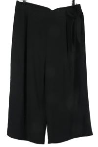 Dámské černé strukturované culottes kalhoty s páskem George 