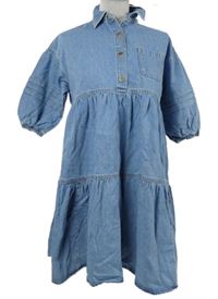 Nové - Dámské světlemodré riflové košilové šaty River Island 