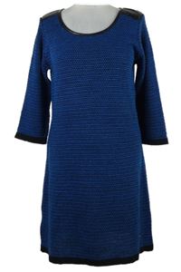 Dámské safírovo-černé vzorované svetrové šaty Bruno Banani 