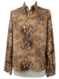 Dámská hnědá vzorovaná halenka TU 