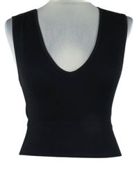 Dámský černý elastický sportovní crop top Primark 