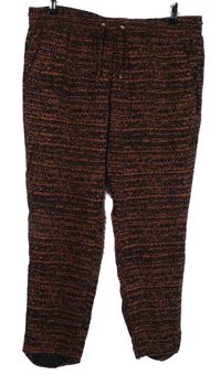 Dámské černo-vínové vzorované volné letní kalhoty M&S