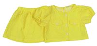 2 set - Žlutá vzorovaná crop halenka + sukně Shein