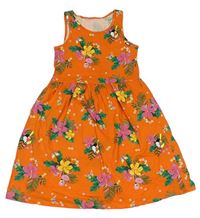 Oranžové bavlněné šaty s obrázky zn. H&M