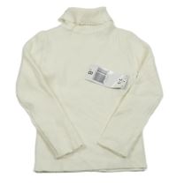 Nové - Bílý žebrovaný svetr s rolákem Matalan