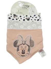 Nové - 3x šátek růžový s Minnie+ šedý s flíčky+ bílý s flíčky Primark