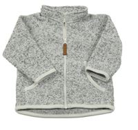 Bílo-černá melírovaná pletená propínací mikina H&M