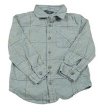 Světlemodrá melírovaná kostkovaná košile Primark