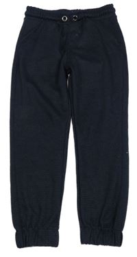 Tmavomodro-černé kostkované tepláky Nutmeg