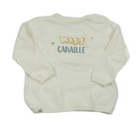 Bílý svetr s nápisem 