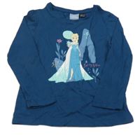 Tmavomodré triko s Elsou Disney