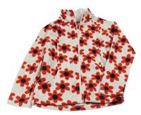 Bílá květinová fleecová propínací mikina St. Bernard