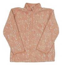 Růžovo-bílá vzorovaná plyšová mikina Nutmeg