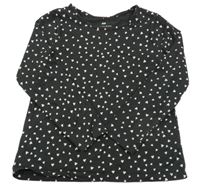 Černé triko se srdíčky H&M