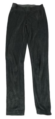 Tmavošedé sametové tepláky 