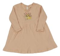 Světlerůžové žebrované šaty se Simbou a Nalou Primark