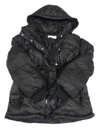Černá šusťáková zimní bunda s kapucí H&M