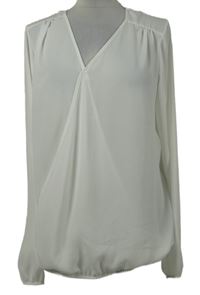 Dámská bílá šifonová halenka s překřížením C&A