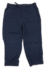 Tmavomodré plátěné kalhoty