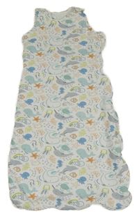 Bílý podšitý spací pytel se zvířátky George