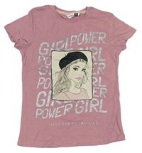 Starorůžové tričko s dívkou Pep&Co