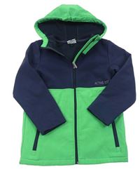 Tmavomodro-zelená softshellová bunda s kapucí Topolino