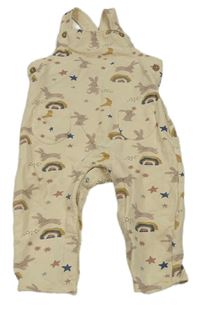Světlebéžové laclové tepláky se zajíčky zn. M&S