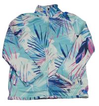 Tyrkysová sportovní propínací mikina s listy Next