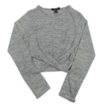 Šedé melírované úpletové crop triko s uzlem New Look