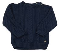 Tmavomodrý svetr s 3D vzorem Next