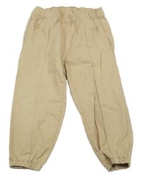 Béžové plátěné cuff kalhoty Lily & Dan