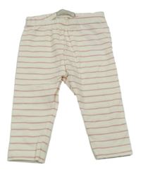 Smetanovo-růžové pruhované legíny Name it