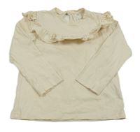 Světlebéžové triko s volánkem H&M