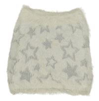 Bílá pleteno/chlupatá sukně s hvězdami H&M