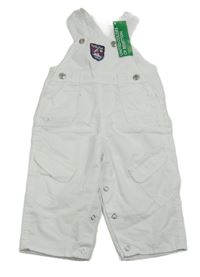 Nové - Bílé plátěné laclové kalhoty Benetton 