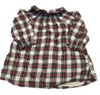 Bílo-řčrveno-žluté kostkované šaty M&S