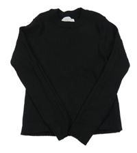 Černý žebrovaný crop svetr Zara