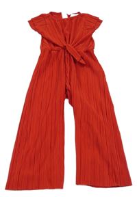 Červený plisovaný kalhotový overal H&M