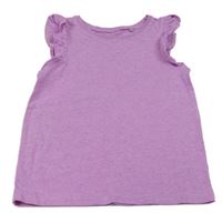 Fialové melírované tričko s volánky Next