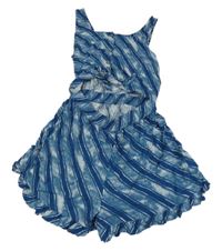 Modro-bílý pruhovaný kraťasový overal s průstřihem Next