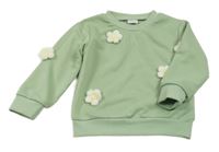 Světlezelená mikina s 3D květy 