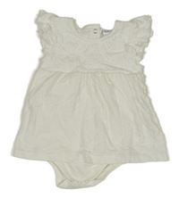 Bílé šaty s madeirou a všitým body Topomini