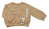 Nové - Béžová oversize mikina s kytičkami Dunnes