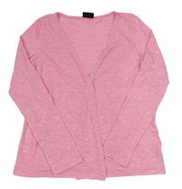 Růžovo-bílý svetrový cardigan H&M