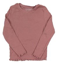 Růžové žebrované triko Primark
