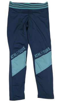 Tmavomodro-tyrkysové sportovní legíny Active Touch