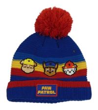 Tmavmodrá pletená čepice s Paw Patrol a pruhy  Niceklodeon