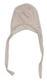 Světlerůžová puntíkovaná sametová čepice se sloníky 